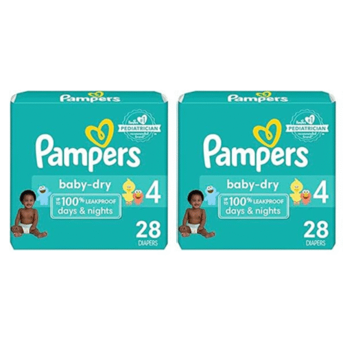 Pampers Baby Dry, Diapers Size 4, 28 Count (Pack of 2)