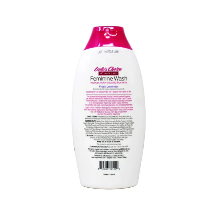 Lady's Choice Intimate Care Feminine Wash Fresh Lavender, Aloe Vera $ Vit E, 9 oz - 2 Pack - Image 2