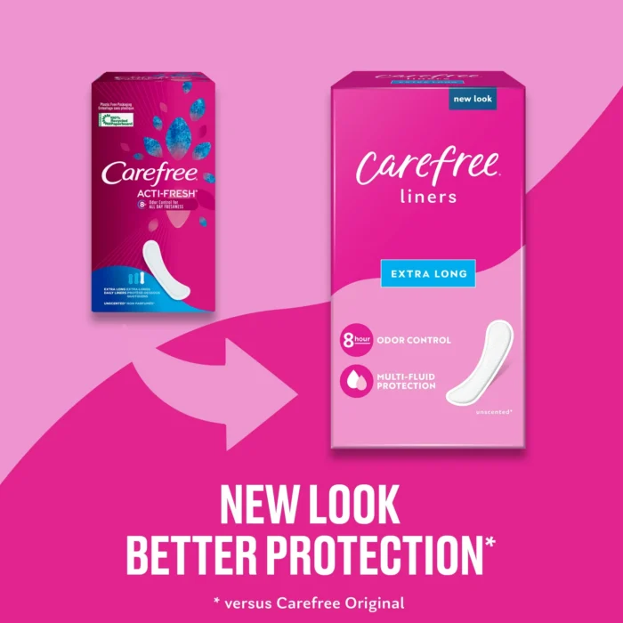 Carefree Regular Panty Liners, Extra Long, Unscented, 8 Hour Odor Control, 36 Ct - Image 5