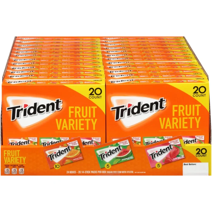 TRIDENT Sugar-Free Gum Fruit Variety, 14 Pieces, 20 Count - Image 4