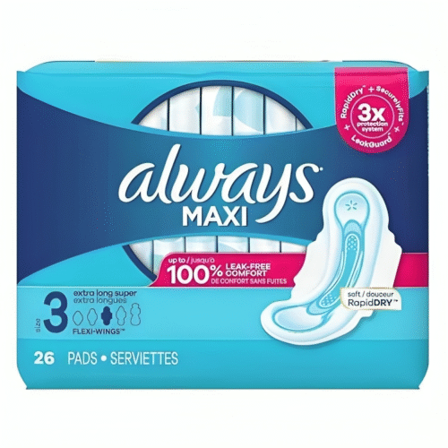 Always Pads Maxi Extra-Long Size 3-26 Count Super (2 Pack)