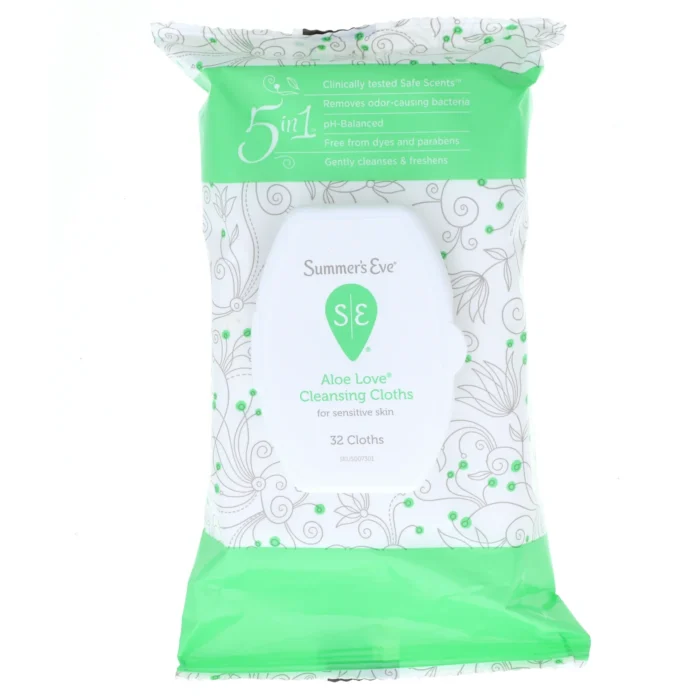Summer's Eve Aloe Love Cleansing Cloths for Sensitive Skin, 32 Count - Image 2