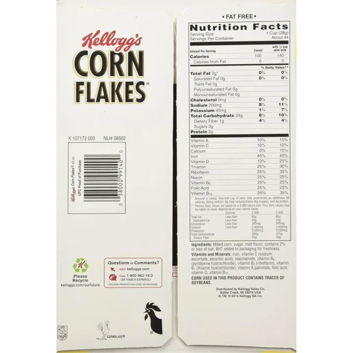 Kelloggs Corn Flakes Breakfast Cereal 43 Ounce - Image 4