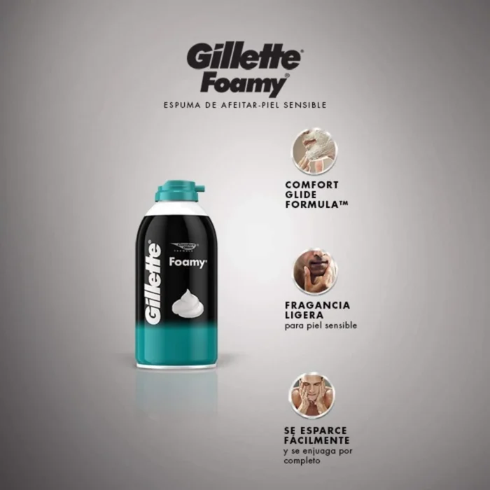 Gillette Foamy Sensitive Skin Shaving Cream - 11 oz - 2 pk - Image 3