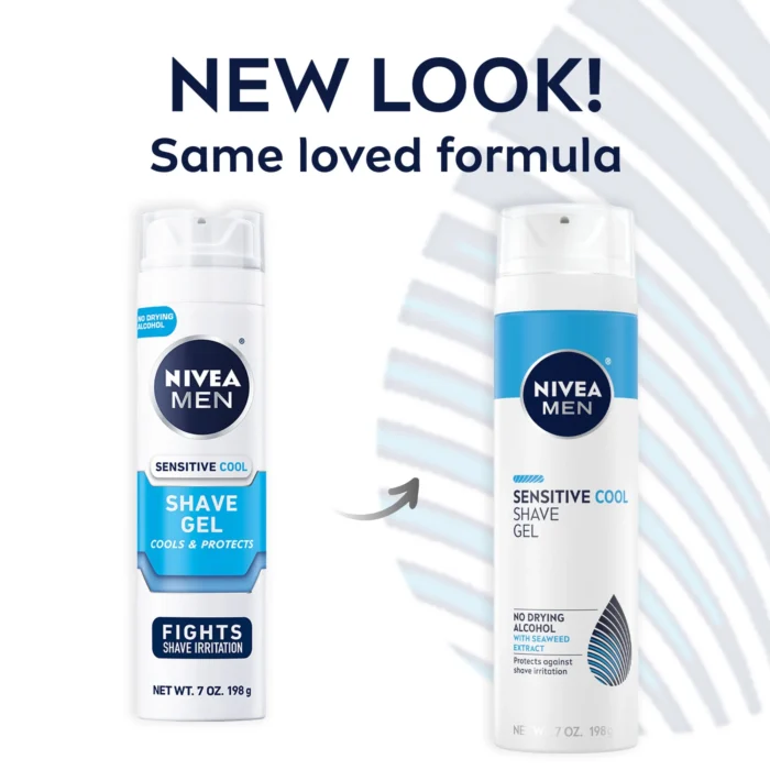 NIVEA MEN Sensitive Cool Shave Gel, Seaweed Extract, Shaving for Men with Sensitive Skin, 7 oz - Image 5
