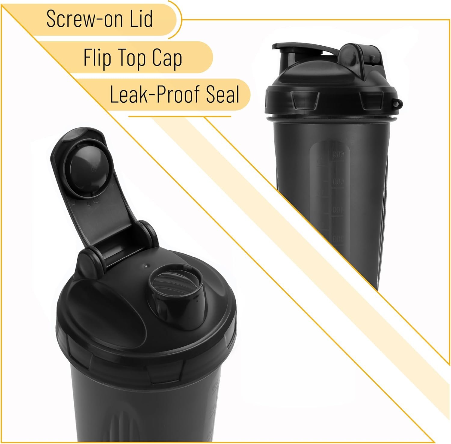 Protein Shaker Bottle 28 oz with Whisk Ball - Image 3