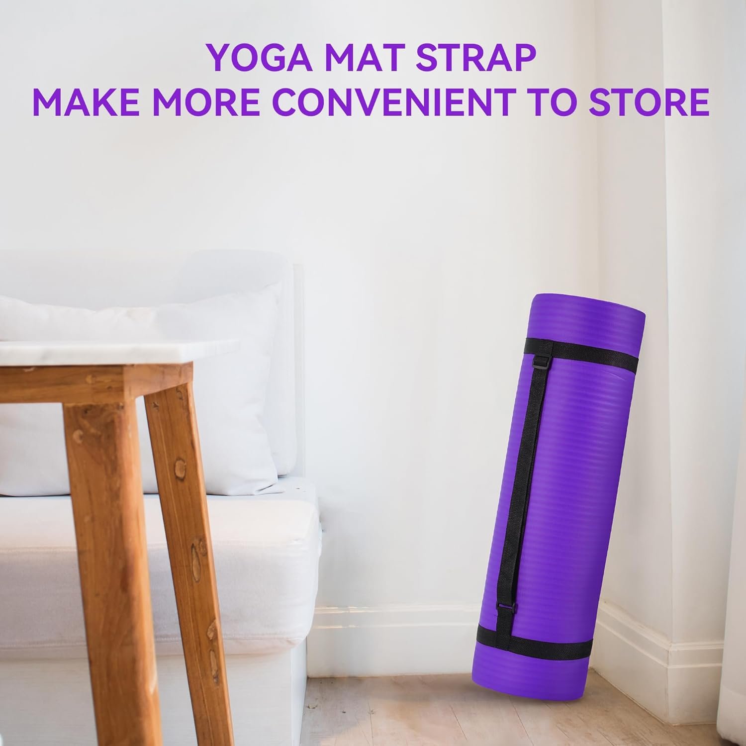 Extra Thick High Density Yoga Mat with Strap - Image 4