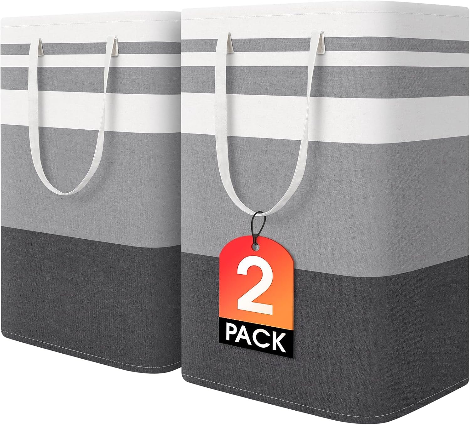 2-Pack Large Laundry Hampers, 75L Each, Collapsible & Waterproof
